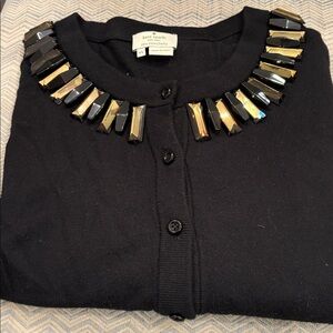 Kate Spade black Cardigan with Embellished Collar